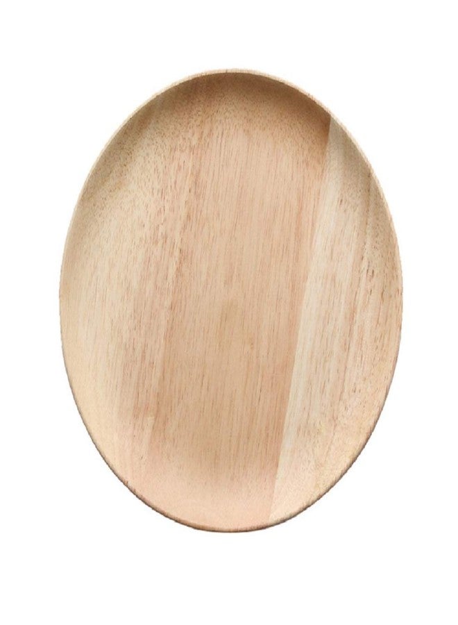 HomeImpel 2 Pack 7.9 inch Round Wood Dish, Plate Acacia Wooden For Food Dish, Sweets Fruit Dessert Coffee Dish, Round Wood Dinner Tableware Plates, Tray for Home Decoration (7.9 Inch) - Image 1